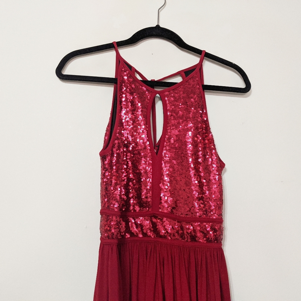 NWT Morgan & Co Maxi Red Sequin Valentine's Dress